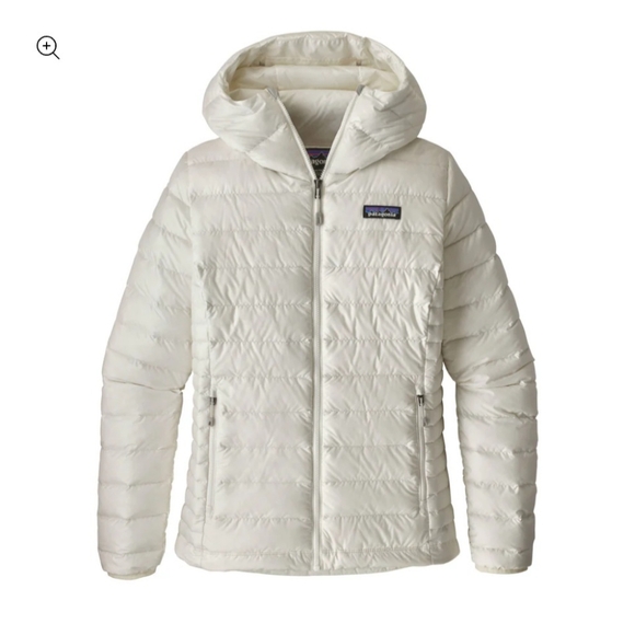 Patagonia Down Sweater Hoody Puffer Jacket White Womens Size Large - Picture 1 of 5
